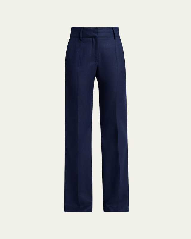 Rhein Wool-Cashmere Flare Pants